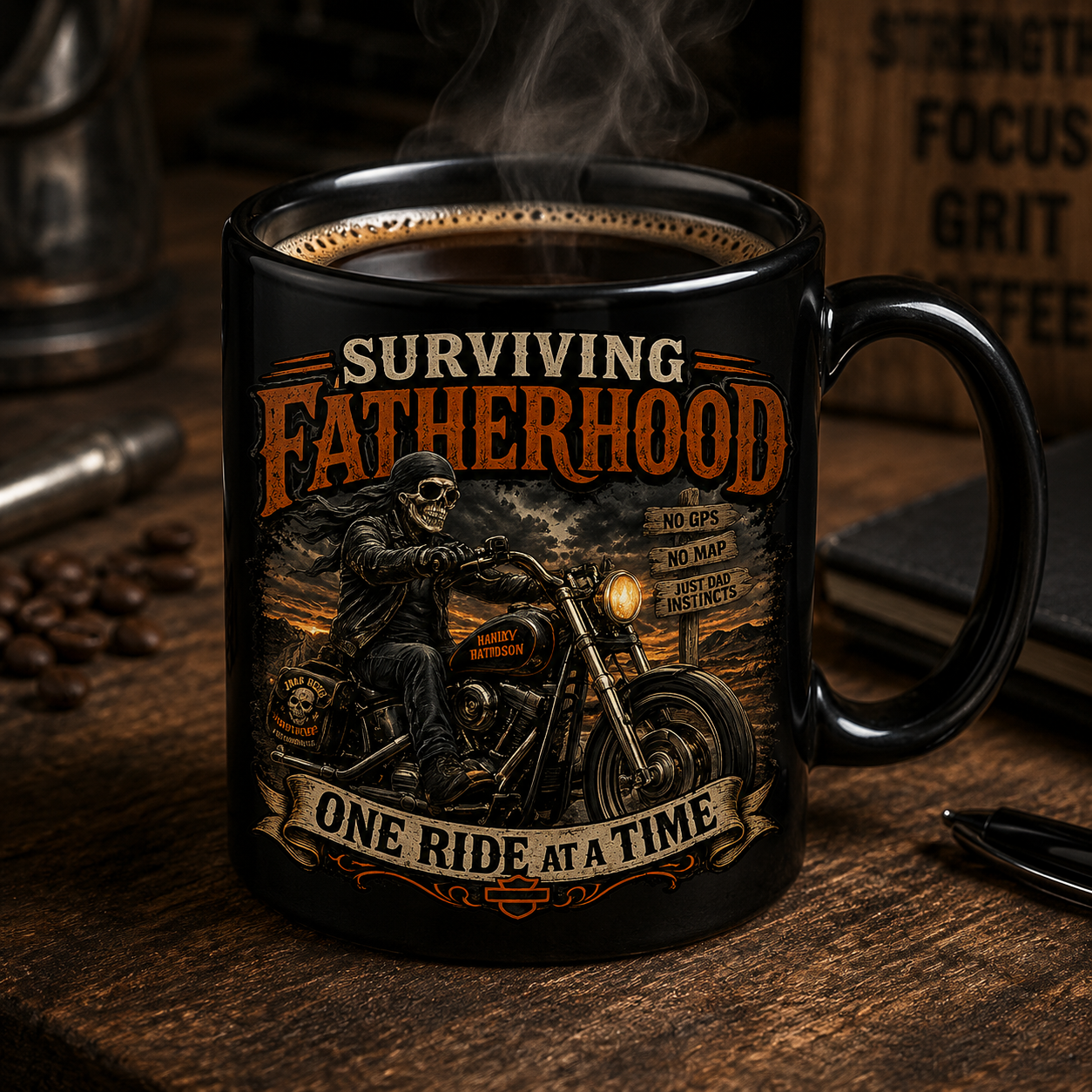 "One Ride at a Time" Coffee Cup